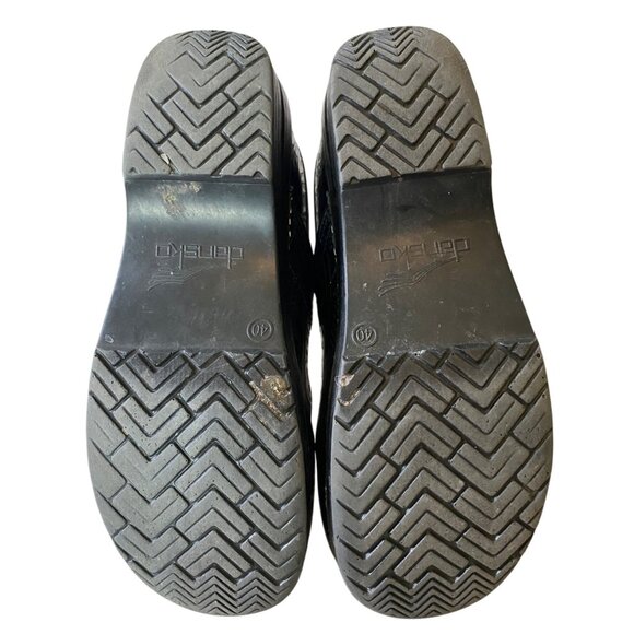 Dansko Womens Black Embossed Leather Clogs Size 40 - Picture 5 of 9